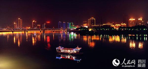 四川省内江城区亮化工程打造迷人夜景
